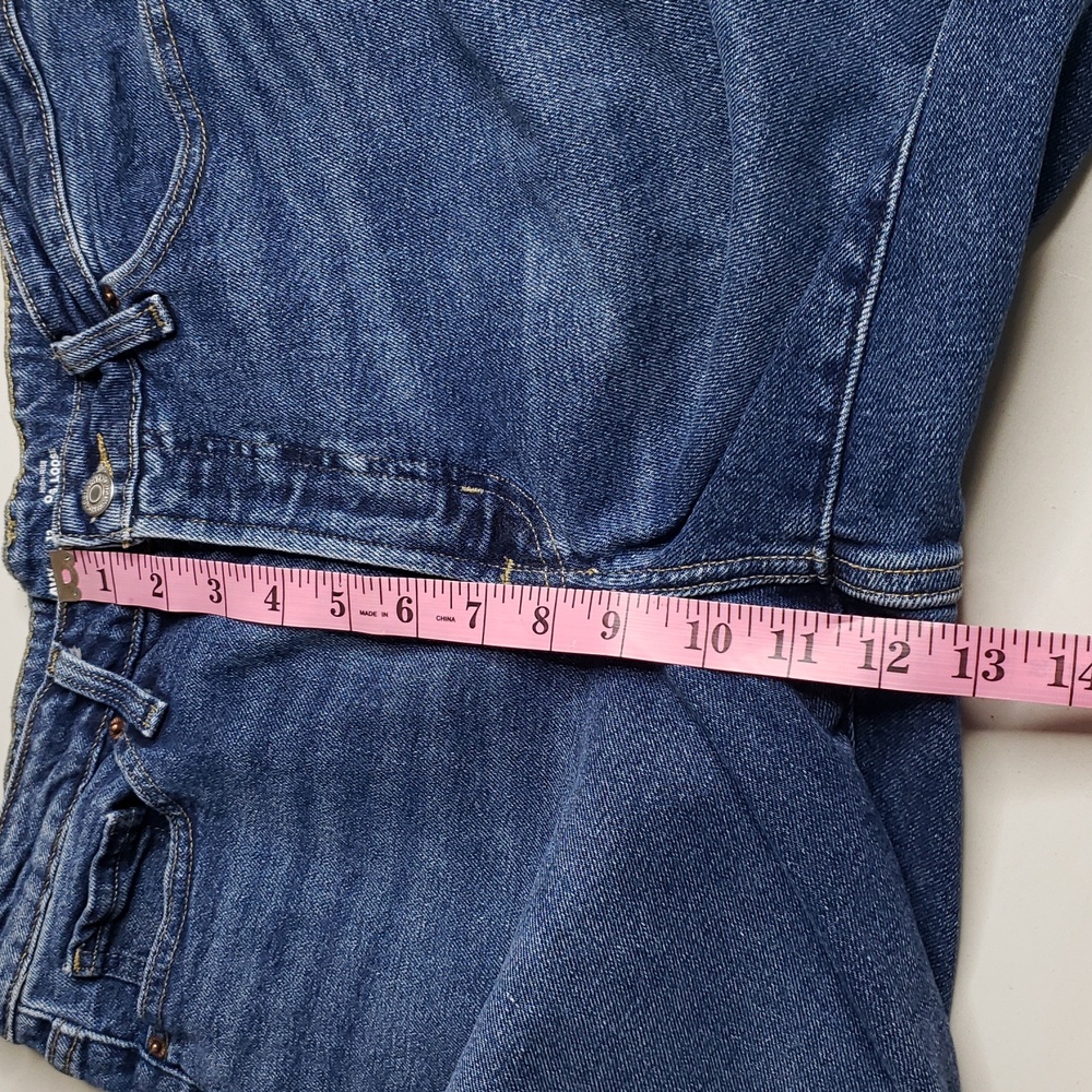 Old Navy High Rise OG Loose Secret Smooth Pockets Straight Jeans Size 12 Fringe - Picture 12 of 16